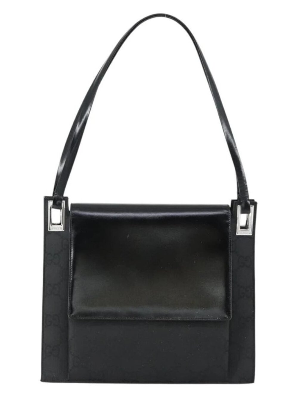 GUCCI GG Canvas Shoulder Bag Nylon Black Silver 001 3132 Auth 154414 - Picture 13 of 16